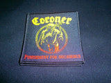 CORONER - Punishment for Decadence. Embroidered Woven Patch