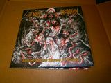 INRI / PATHOGEN - Among the Cursed Shadows of Megiddo. 7" Gatefold Split EP