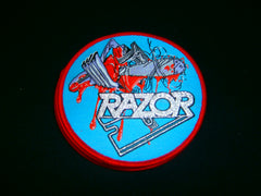 RAZOR - Violent Restitution. Embroidered Circle Woven Patch
