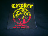 CORONER - Punishment for Decadence. Embroidered Back Patch